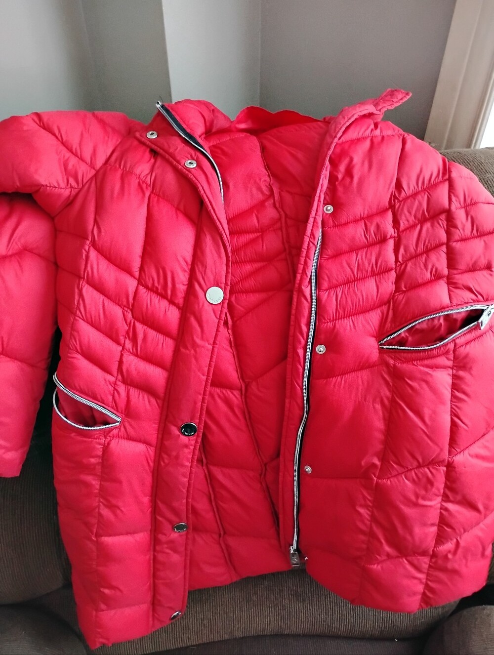 Point Zero Red Quilted Puffer Jacket